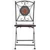 Sasha Outdoor Bistro Chair Set of 2 | Orange-Gray Mosaic Design | Iron