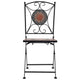 Sasha Outdoor Bistro Chair Set of 2 | Orange-Gray Mosaic Design | Iron