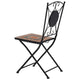 Sasha Outdoor Bistro Chair Set of 2 | Orange-Gray Mosaic Design | Iron