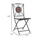 Sasha Outdoor Bistro Chair Set of 2 | Orange-Gray Mosaic Design | Iron