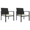 Shaily Outdoor Dining Chair Set of 2 | Black Faux Rattan Frame | Cream