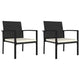 Shaily Outdoor Dining Chair Set of 2 | Black Faux Rattan Frame | Cream