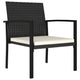 Shaily Outdoor Dining Chair Set of 2 | Black Faux Rattan Frame | Cream