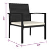 Shaily Outdoor Dining Chair Set of 2 | Black Faux Rattan Frame | Cream