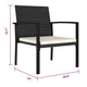 Shaily Outdoor Dining Chair Set of 2 | Black Faux Rattan Frame | Cream