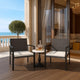 Shaily Outdoor Dining Chair Set of 2 | Black Faux Rattan Frame | Cream
