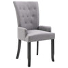Donie Dining Chair w Light Gray Polyester Seat | Black Solid Oak Wood