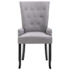 Donie Dining Chair w Light Gray Polyester Seat | Black Solid Oak Wood