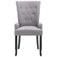 Donie Dining Chair w Light Gray Polyester Seat | Black Solid Oak Wood