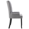 Donie Dining Chair w Light Gray Polyester Seat | Black Solid Oak Wood