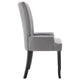 Donie Dining Chair w Light Gray Polyester Seat | Black Solid Oak Wood