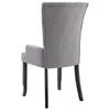 Donie Dining Chair w Light Gray Polyester Seat | Black Solid Oak Wood