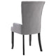 Donie Dining Chair w Light Gray Polyester Seat | Black Solid Oak Wood
