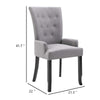 Donie Dining Chair w Light Gray Polyester Seat | Black Solid Oak Wood