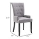 Donie Dining Chair w Light Gray Polyester Seat | Black Solid Oak Wood