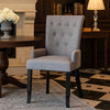 Donie Dining Chair w Light Gray Polyester Seat | Black Solid Oak Wood