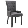 Donie Dining Chair | Ergonomic Back | Dark Gray Polyester | Black Oakwood