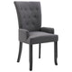 Donie Dining Chair | Ergonomic Back | Dark Gray Polyester | Black Oakwood