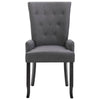 Donie Dining Chair | Ergonomic Back | Dark Gray Polyester | Black Oakwood