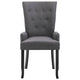 Donie Dining Chair | Ergonomic Back | Dark Gray Polyester | Black Oakwood