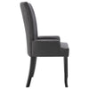 Donie Dining Chair | Ergonomic Back | Dark Gray Polyester | Black Oakwood