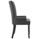 Donie Dining Chair | Ergonomic Back | Dark Gray Polyester | Black Oakwood