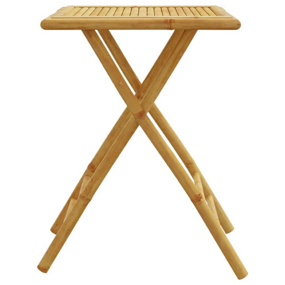 Petra Bamboo Garden Table w Foldable Design | Brown | 17x22x30"