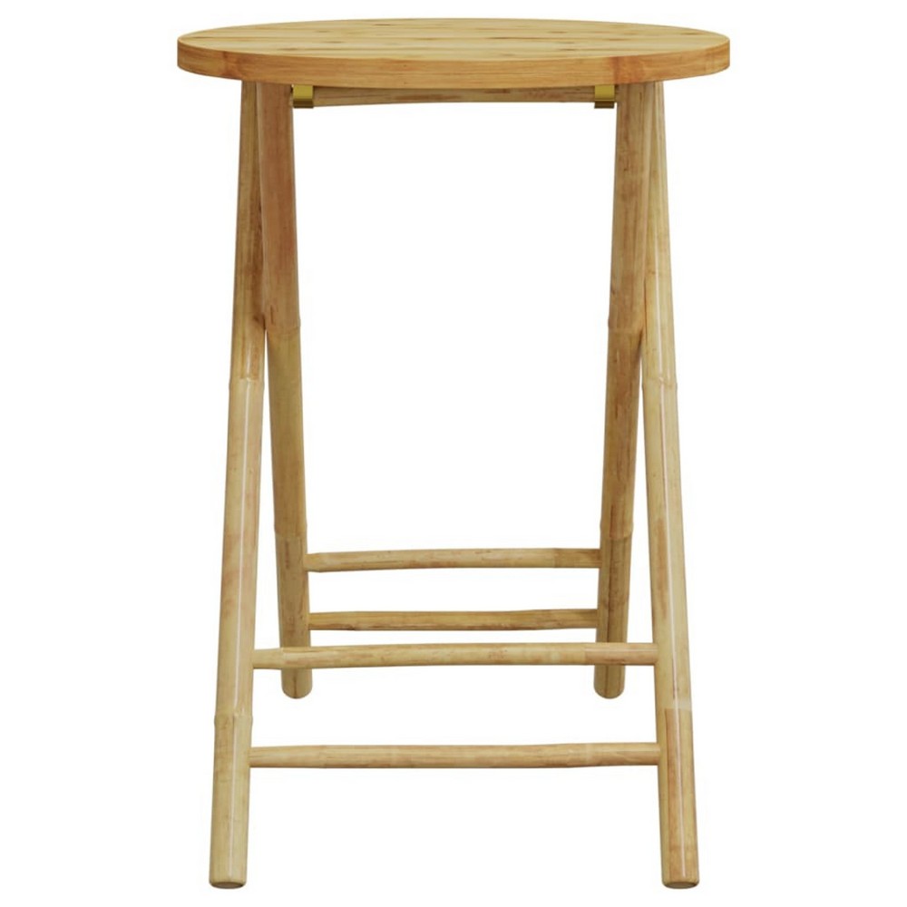 Petra Bamboo Garden Round Table | Foldable Design | Brown | 22x30"