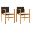 Kiki Outdoor Armchair Set of 2 | Solid Acacia Wood | Black-Cream White