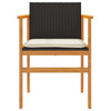 Kiki Outdoor Armchair Set of 2 | Solid Acacia Wood | Black-Cream White