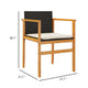 Kiki Outdoor Armchair Set of 2 | Solid Acacia Wood | Black-Cream White