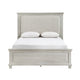 Avy Queen Size Bed with Padded Upholstered Headboard | Mist Gray Pine