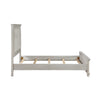 Avy Queen Size Bed with Padded Upholstered Headboard | Mist Gray Pine