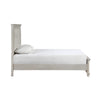 Avy Queen Size Bed with Padded Upholstered Headboard | Mist Gray Pine