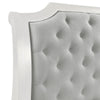 Lynda Queen Bed | Gray Button Tufted Design | 2 Drawers | Vintage White