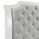 Lynda Queen Bed | Gray Button Tufted Design | 2 Drawers | Vintage White