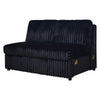 Jezz Sectional Sleeper Sofa w USB | 4 Pillows | Midnight Black Corduroy