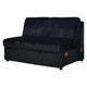 Jezz Sectional Sleeper Sofa w USB | 4 Pillows | Midnight Black Corduroy