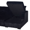 Jezz Sectional Sleeper Sofa w USB | 4 Pillows | Midnight Black Corduroy