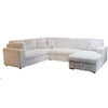 Jezz Sectional Sleeper Sofa w USB | 4 Pillows | Foam | Mist Gray Corduroy
