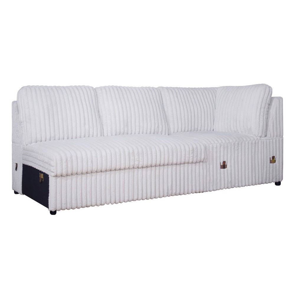 Jezz Sectional Sleeper Sofa w USB | 4 Pillows | Foam | Mist Gray Corduroy