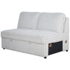 Jezz Sectional Sleeper Sofa w USB | 4 Pillows | Foam | Mist Gray Corduroy