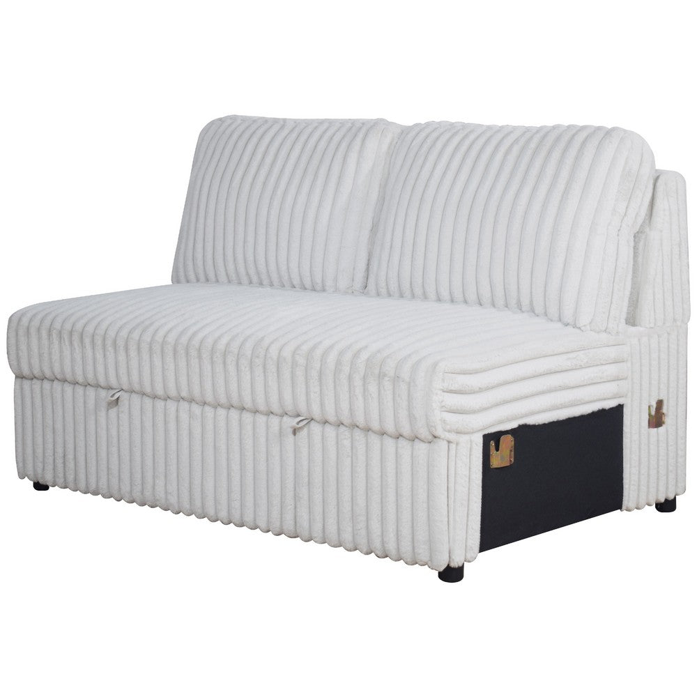 Jezz Sectional Sleeper Sofa w USB | 4 Pillows | Foam | Mist Gray Corduroy