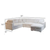 Jezz Sectional Sleeper Sofa w USB | 4 Pillows | Foam | Mist Gray Corduroy