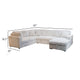 Jezz Sectional Sleeper Sofa w USB | 4 Pillows | Foam | Mist Gray Corduroy