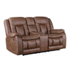 Olaf 3pc 6 Seater Power Recliner Sectional Sofa | Adj Headrest | Brown