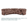 Olaf 3pc 6 Seater Power Recliner Sectional Sofa | Adj Headrest | Brown