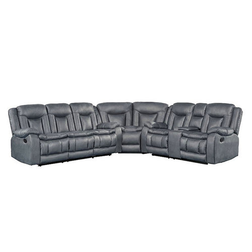 Olaf 3pc 6 Seater Power Recliner Sofa Set | Adjustable Headrest | Gray