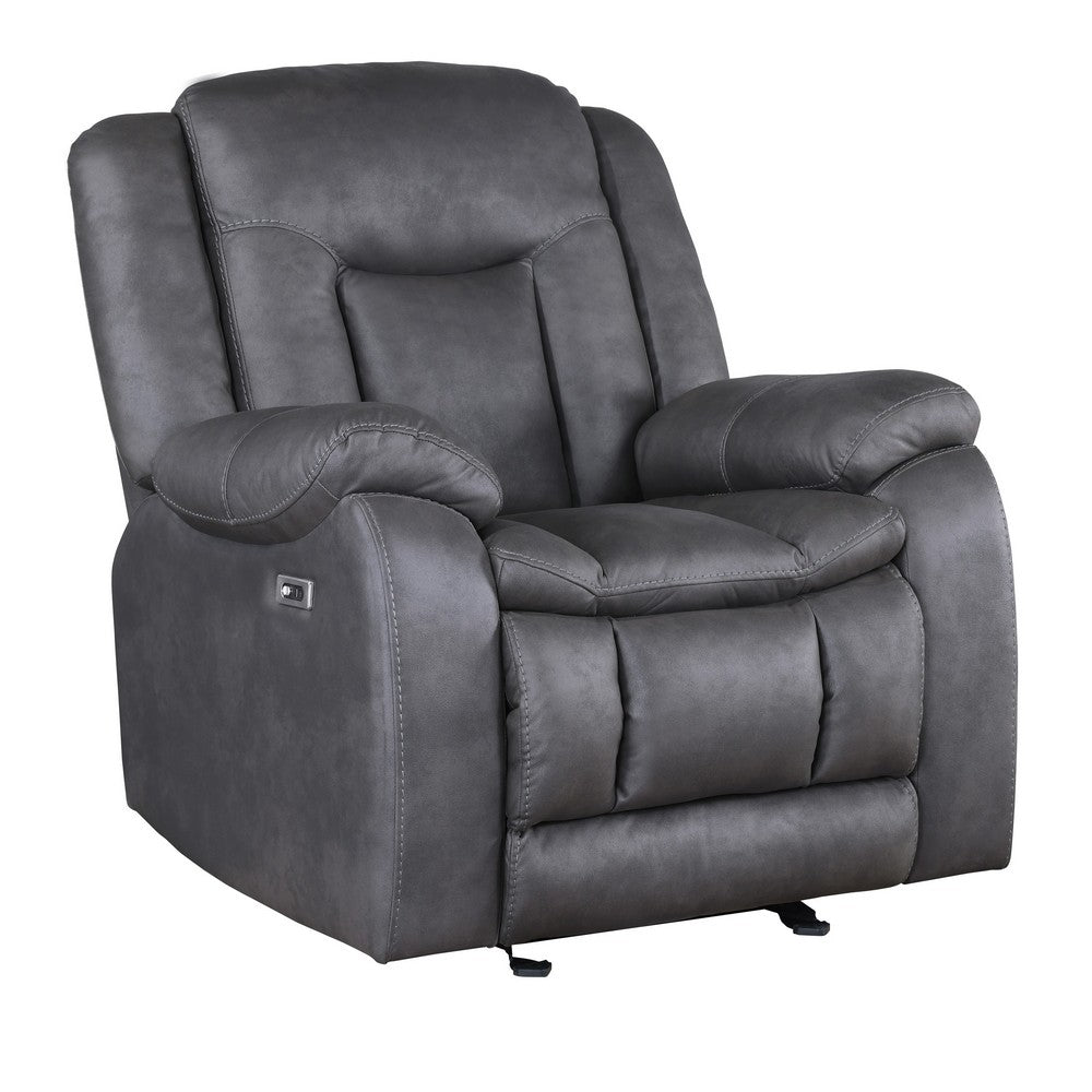 Olaf 3pc 6 Seater Power Recliner Sofa Set | Adjustable Headrest | Gray