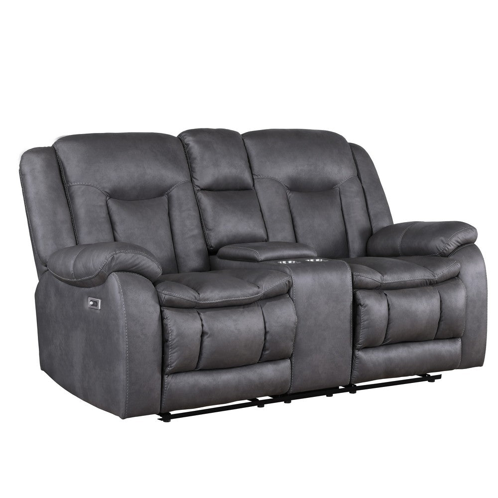 Olaf 3pc 6 Seater Power Recliner Sofa Set | Adjustable Headrest | Gray